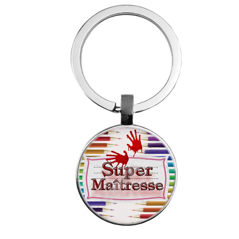 Keychain Accessories Pendant Floral Thanksgiving Text Good Friends Retro Personalized Keychain Gift Pendant