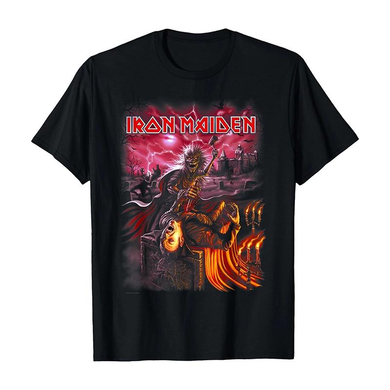 2025 Iron Maiden Iron Maiden Band Rock Punk Loose American Vintage Direct Injection Short Sleeve T-Shirt Comfortable Breathable