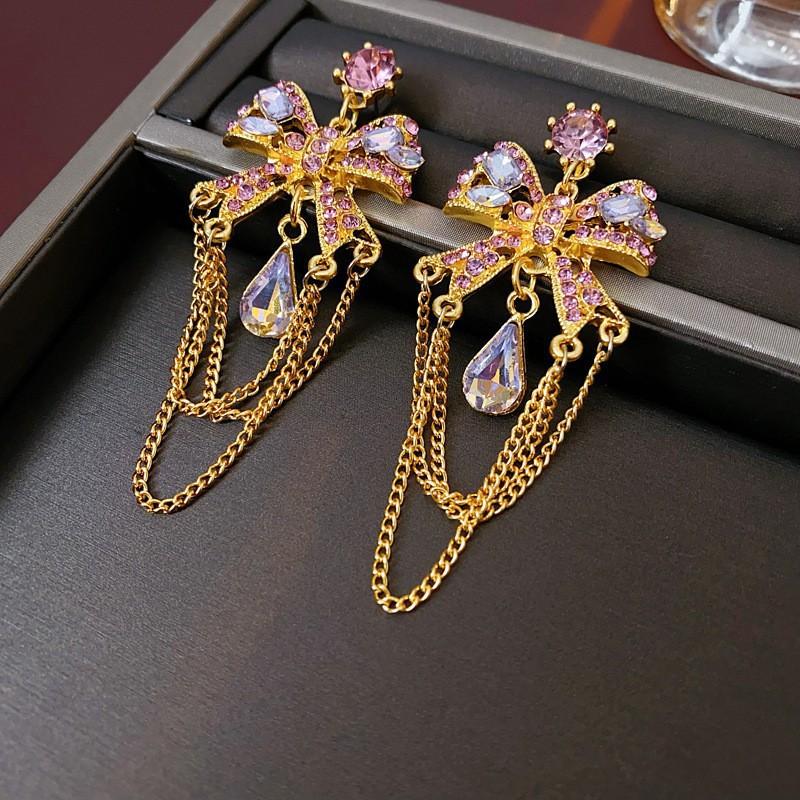 Cercei Medievali Vintage Argintiu Ac Picurând Ulei Romb Cercei Retro Stil Curte Cercei Exquiși Cercei Lux Light High-end