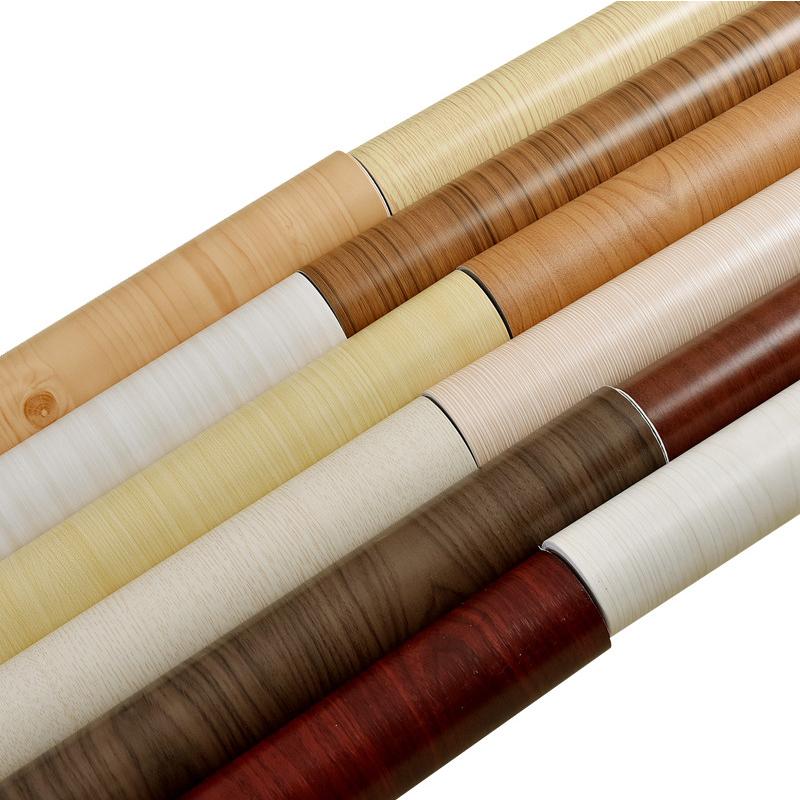 Wood Pattern Stickers Self-Adhesive Wallpaper Waterproof Background Wall Kitchen Cabinets Table Old Furniture Refurbished Film