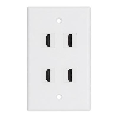 4 HD Multimedia Interface Wall Plate US Standard ABS Outlet Panel for AV Receiver Home Theater System