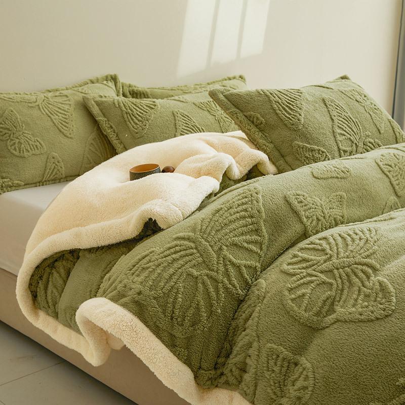 Soft and Comfortable Quilt Cover Sofa Nap Blanket Tafu Velvet Double-layer Autumn and Winter Warm Thickened Blanket