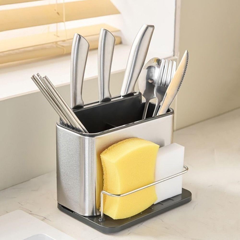 Large Capacity Cutlery Storage Box Stainless Steel Chopsticks Storage Basket  for Kitchen