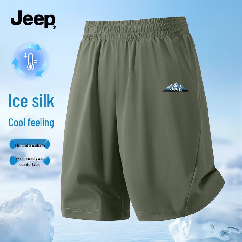 JEEP Men s Ice Silk Breathable Summer Casual Shorts L