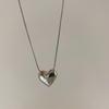 Kpop Love Heart Pendants Necklace for Women Aesthetic Fashion Korean Style Necklaces Snake Bone Chain Y2k Jewelry Birthday Gifts
