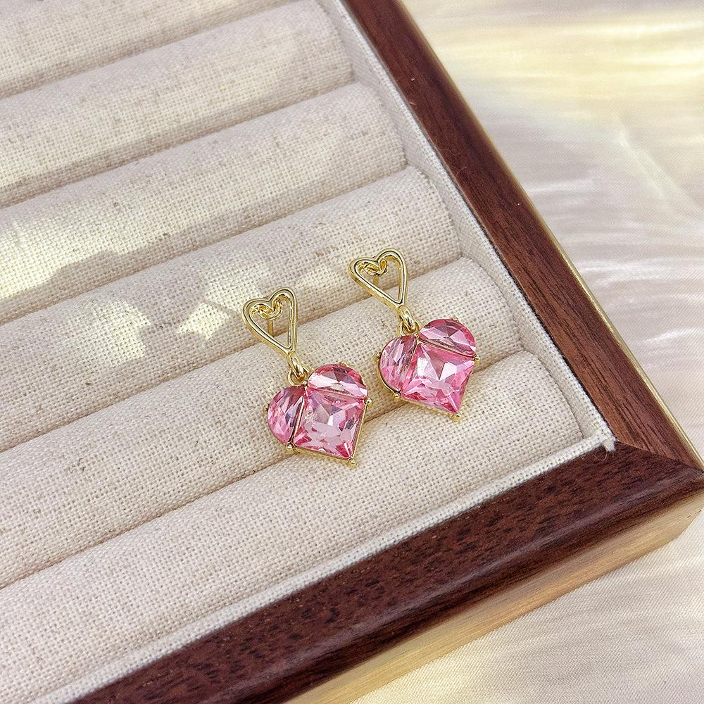 Silbernadel-Diamant-Opal-Ohrringe, modisch, vielseitig, leicht, luxuriös, schlicht und zart, Zirkon-Ohrringe