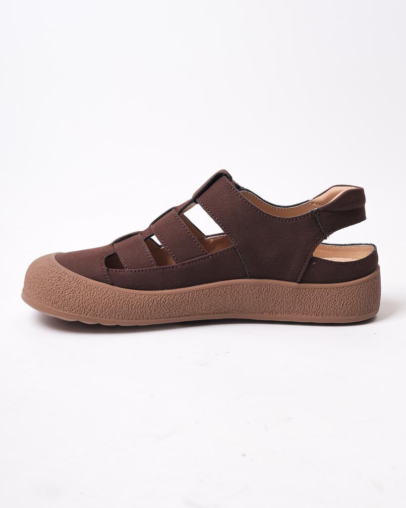 Damensandalen mit Klettverschluss Kento 254023 36 braun Nubuk