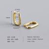 Sterling Geometric Oval Hoop Earrings Women Gold Plated Minimalist Chic Studs Fashion Accessory