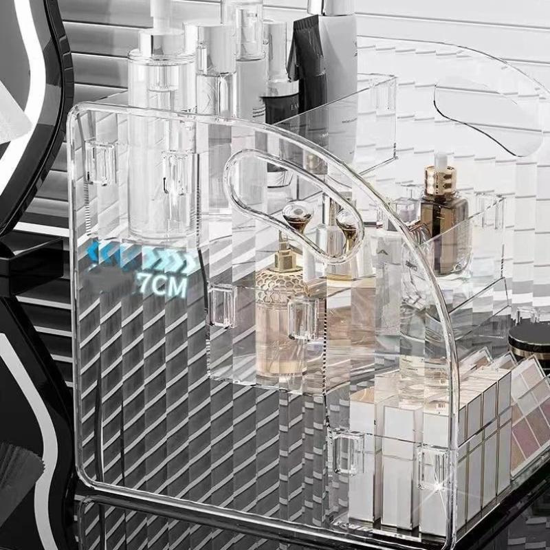 Transparent Acrylic Cosmetic Organizer Multi-Tier Desk Stand Household Storage for Makeup Skincare Lipsticks Brushes