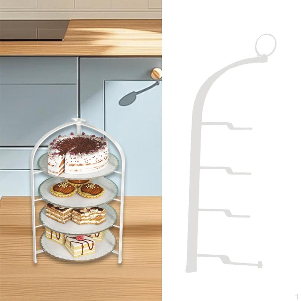 Pizza Pan Holder Dish Storage Foldable Hanging Kitchen Shelf Serving Stand Ingredient