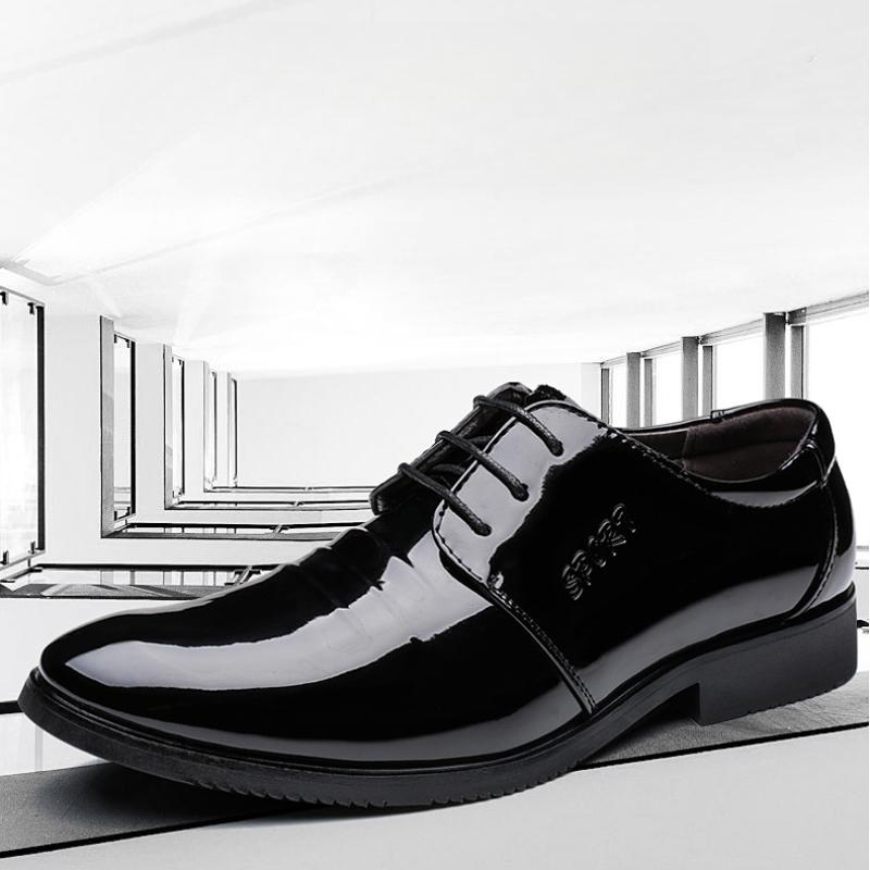 Formal Business British Style Casual Leather Shoes Men Black Leather Office Shoes JZ-8707