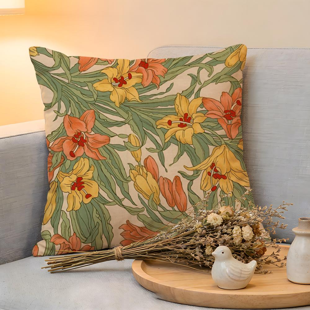 Cushion Cover  Linen  SkinFriendly Soft Decorative Case For Sofa Home Decor Art WWilliam MMorris Flower Pillow cover
