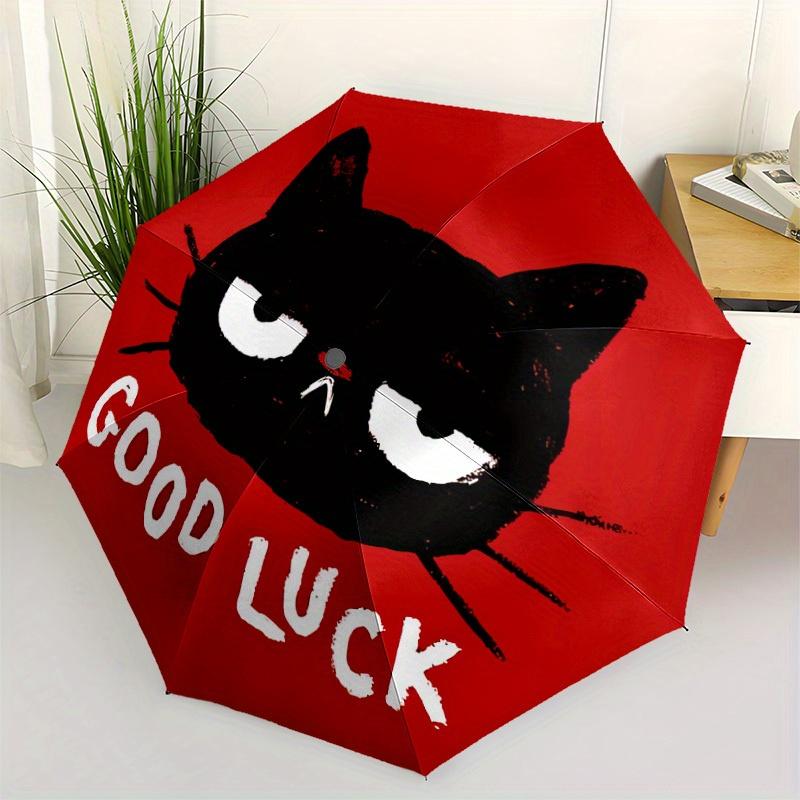 1pc Cat Luck Automatic Open/Close Umbrella, Portable Folding Umbrella for Travel, Themed Events,