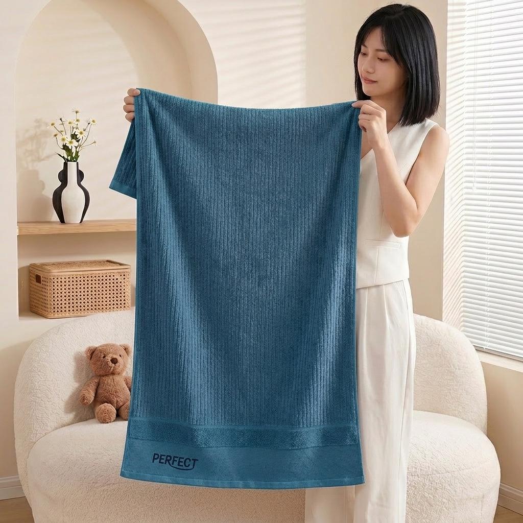 Antibacterial Pure Cotton Bath Towel 50x100cm - Absorbent, Soft, Adult Size