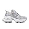 Autumn new heightened platform dad shoes 2025 summer new silver and white breathable mesh casual sports shoes women