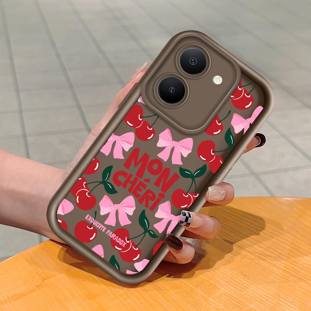 Mjuk silikon fyrkantig stege Utskriftsmönster Telefonhölje Heltäckande kamera Stötsäkert skydd Gummifodral för Vivo