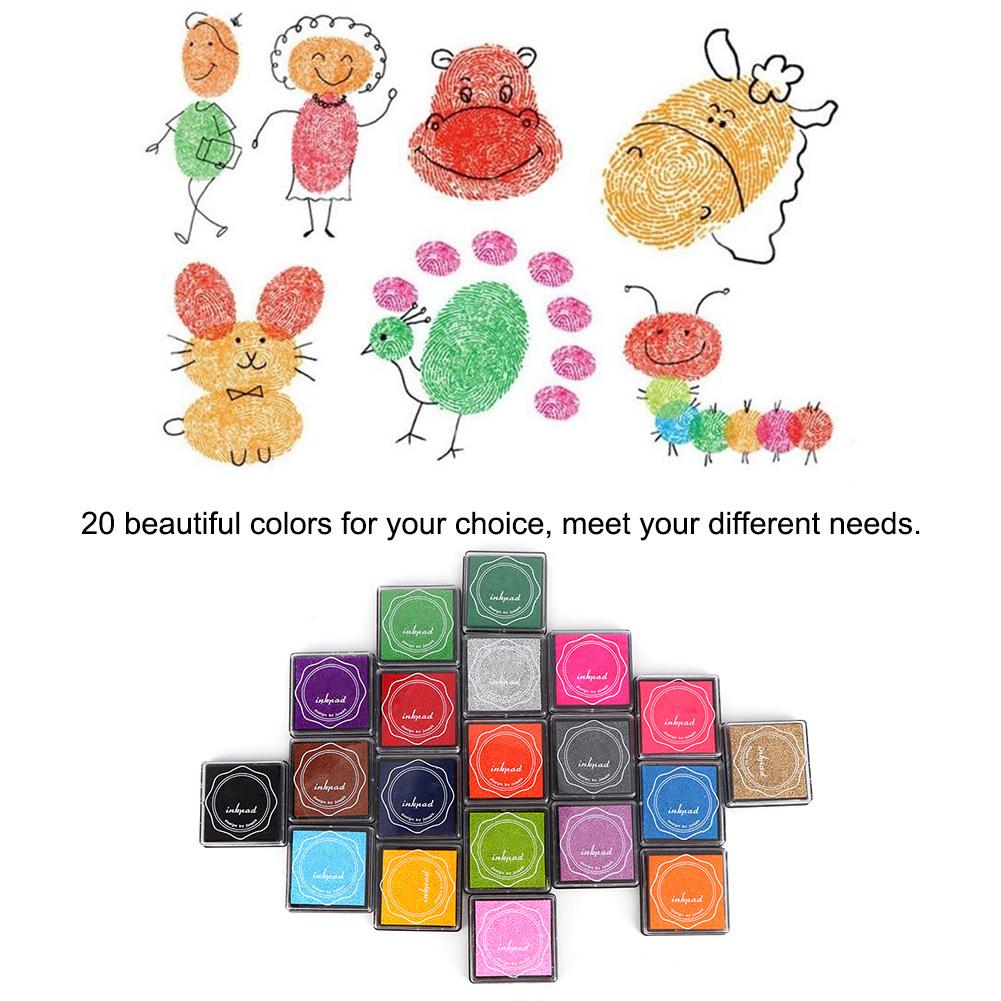 20 Colors DIY Cute Colorful Ink Pad Stamp Inkpad for Rubber Stamp Scrapbook Decoration