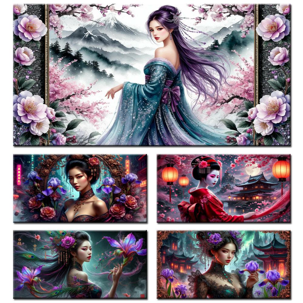 Beauty and Flowers Picture DIY Diamond Painting Cross Stitch Full Drills Diamond Mosaic New Collection Home Decor