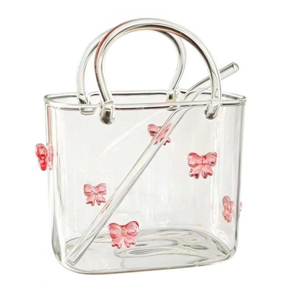 Portable Handbag Glass Cup Transparent Cold Drink Cup Unique Cocktail Glass Party