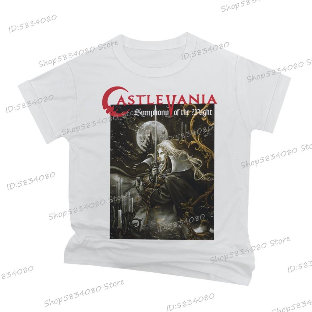 CASTLEVANIA Vintage T Shirts Symphony of The Night New TShirt for Unisex Women Anime Pattern Printed Shirt Unisexs Street Cool Tops
