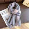 Korean Winter Imitation Cashmere Scarf Student Neck Thick Warm Shawl Men Women Tassel Scarves Bufanda Blanket Poncho Stoles