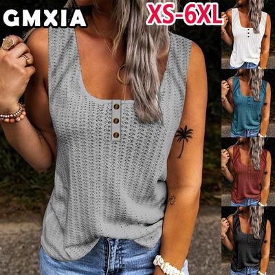 Damesmode Casual Effen Kleur Print Zomer Lente Mouwloos Vierkante Hals Gebreide Vesten