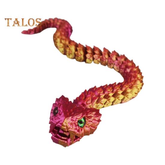 

3D Printed Snake Figurine Movable Joints Snake Figure Articulated Animal Model Toy Home Office Bookshelf Desktop Decoration Ornament червоний