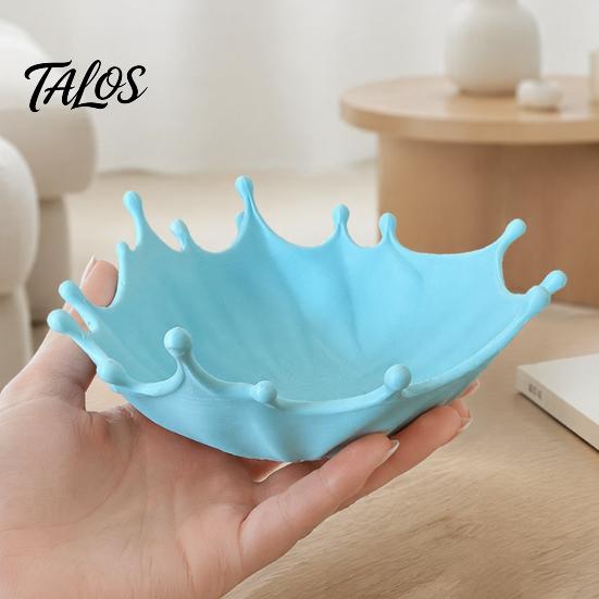 Entryway Table Decor 3D Printed Jewelry Tray for Rings Earrings Bracelets, Ocean Splash Office Desk Organizer Trinket Dish, Decorative Desktop