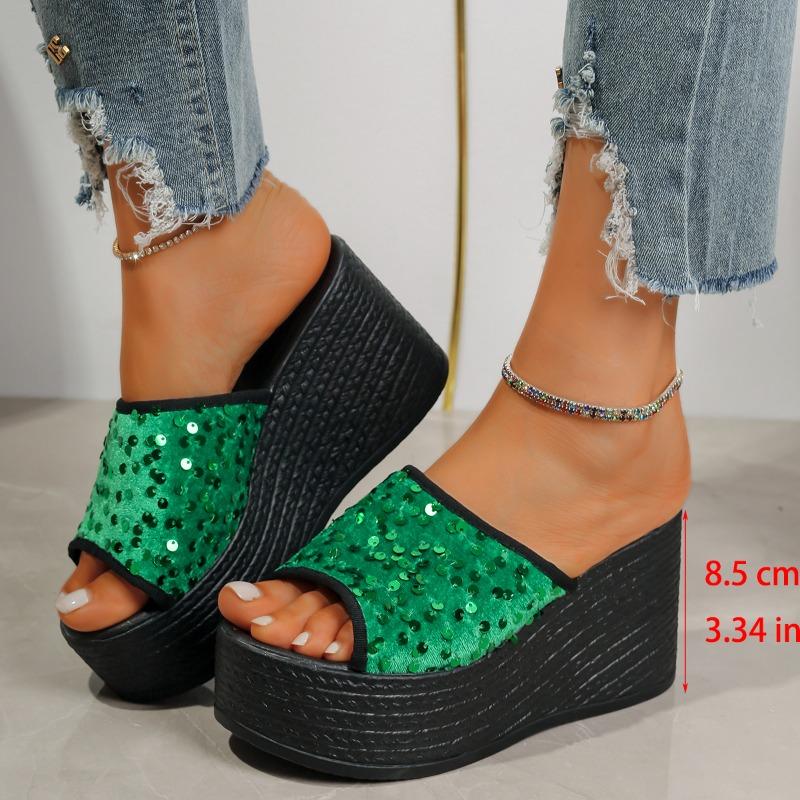 fashion New Women's Pumps Round Toe High Heel Shoes for Women Slip-on Shallow Slides Open Toe Wedges Woamn Shoes Outdoor Platform Heels