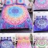 Mandala Bettbezug-Set King Size Lotusblume Blau Lila Rosa Bettwäscheset Böhmischer Mandala-Stil Weiche Polyester-Bettdecke