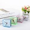 Candy Color Square  Alarm Clock Transparent Mini Table Clock Fashion   Living Room