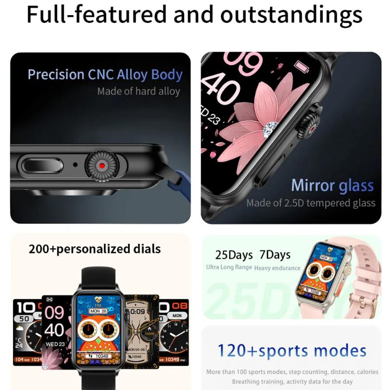 2025 Yeni Bluetooth Çağrı Akıllı Saat AI Sesli Asistan Fitness Takipçisi 1.57 İnç HD Ekran Akıllı Saat Erkek Kadın Android IOS İçin
