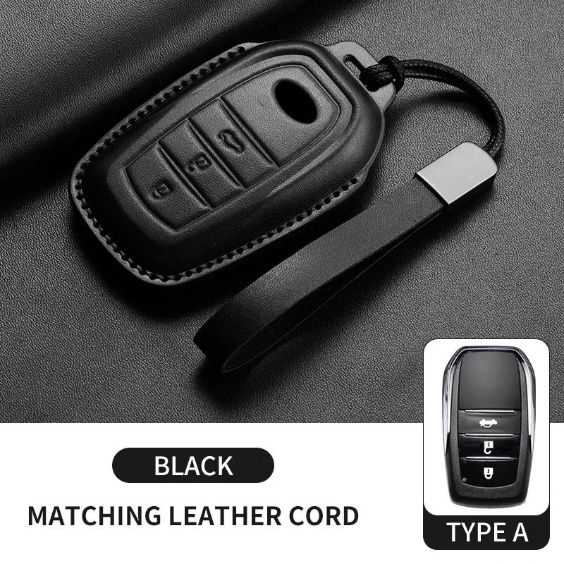 New Leather Car Remote Key Case Cover Shell for Toyota Prius Camry Corolla Avalon CHR RAV4 Land Cruiser Prado Keyless Key Fob