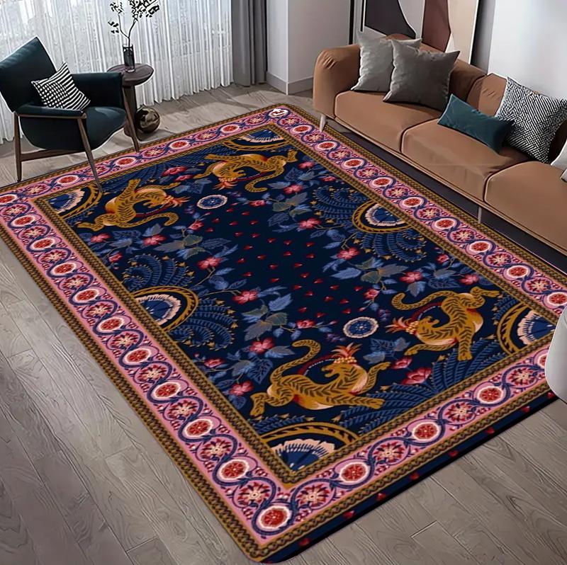 Retro Luxurious Floor Mat Living Room Decorative Carpet Bathroom Anti-slip Pad for Bedrooms Soft and Comfortable Carpet