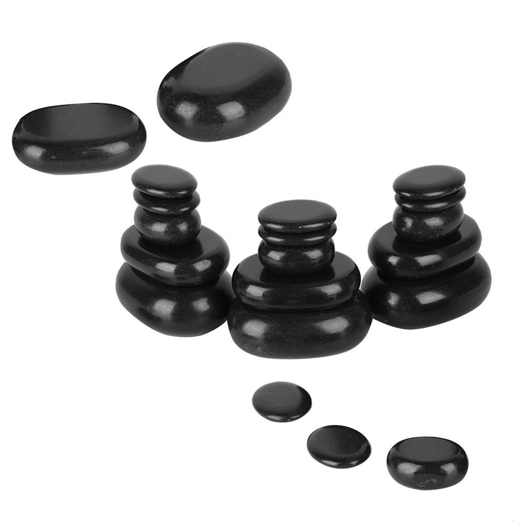 20Pcs/Set Hot Spa Black Basalt Oval Shape Stone Essential Oil Pedicure Massage