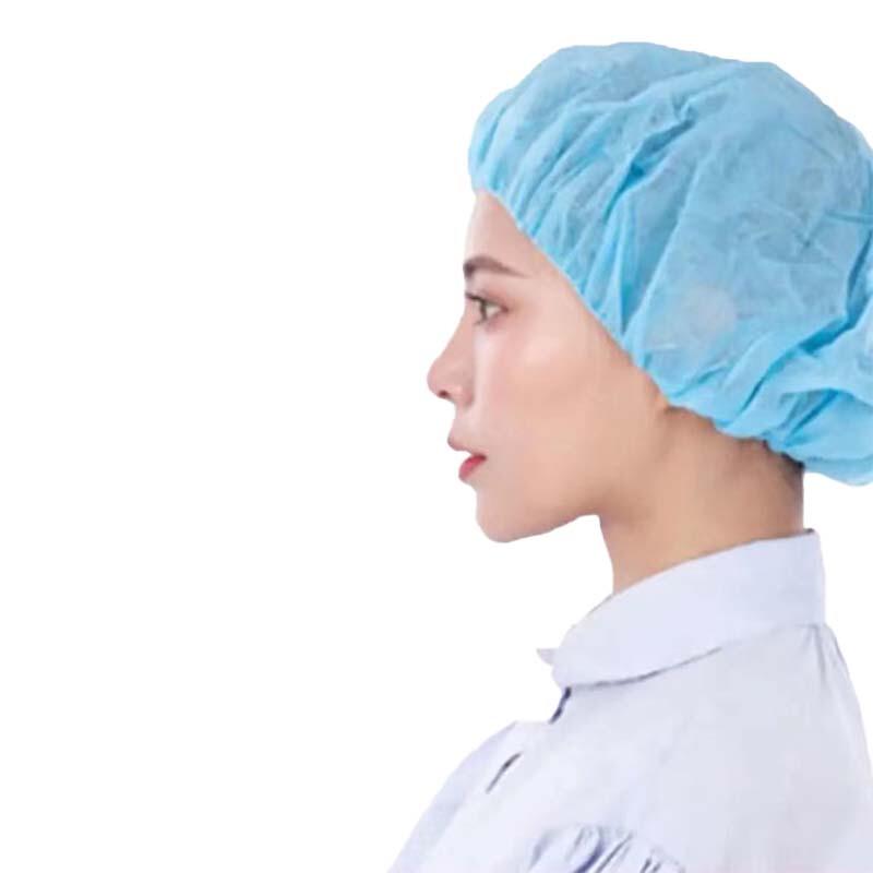 Disposable Non-woven Hairnet Hat 21 inch синий