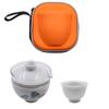 NUZAMAS Portable Travel Tea Set for Adults, Quick Cup, 2 Ceramic Teacups with Teapot for Outdoor Camping, Travel, Home, and Office Use