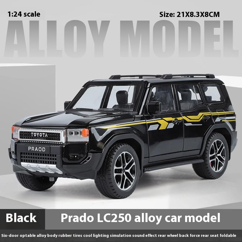 New 1:24 Land Cruiser Prado LC250 SUV Alloy Die Cast Toy Car Model Sound and Light Children's Toy Collectibles Birthday Gift