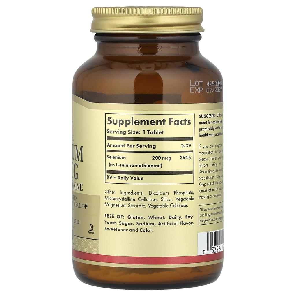 Selenium, Yeast Free, 200Mcg, 250 Tablets