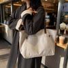 New Canvas Bag Simple Pure Color Japanese Style Ins Large Capacity Tote Casual All-matching Commuter Handbag Fashion