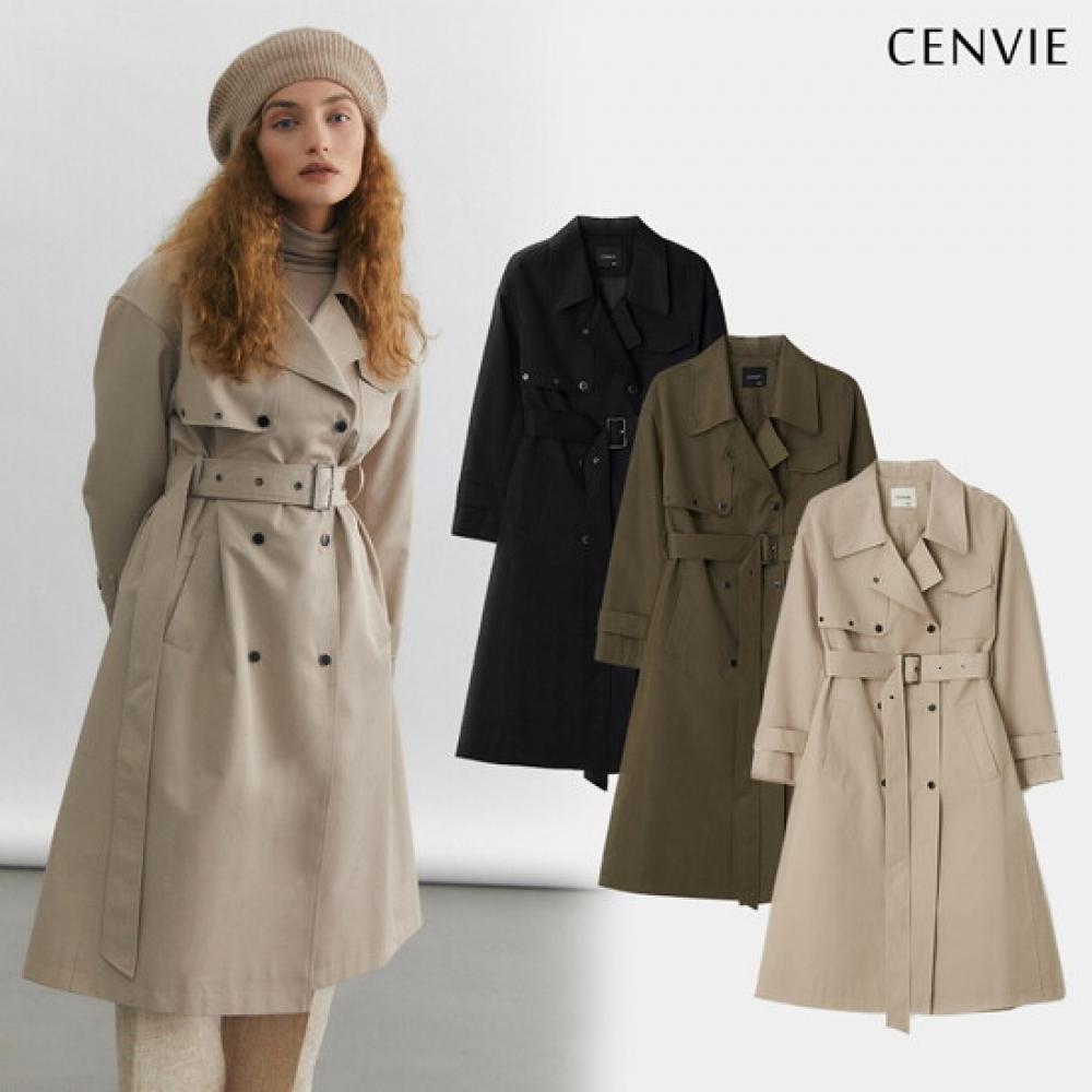 Senbi Milan Button Trench Coat 3 Color