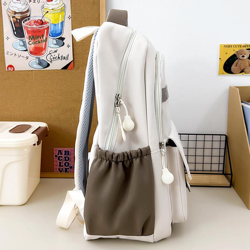 Cartoon Student Schoolbag Women's Contrast Backpack