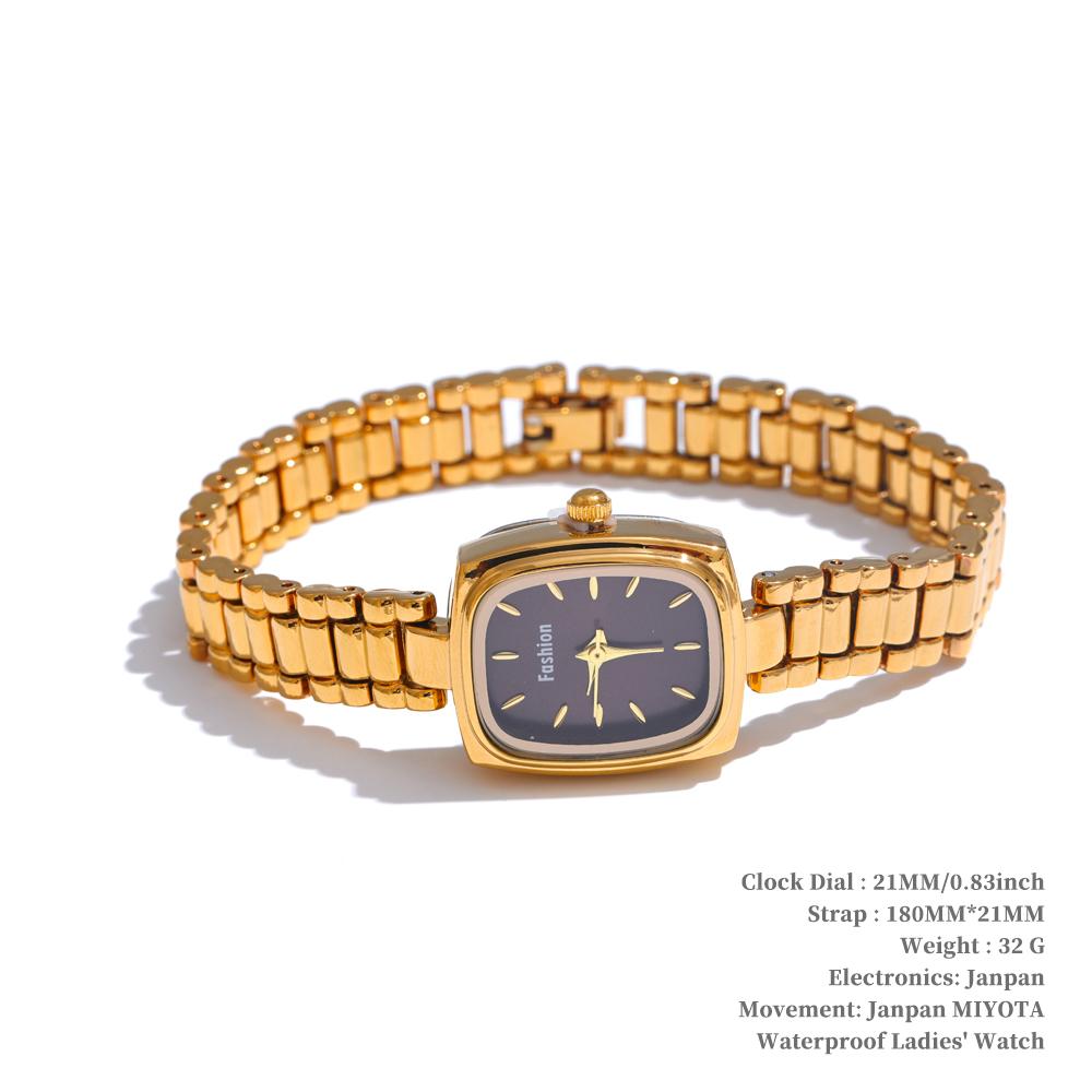 

Yhpup Fashion Stainless Steel Lades Watch with Japan Movement Waterproof Polished Shiny 18K Gold PVD Plated Jewelry Accessories