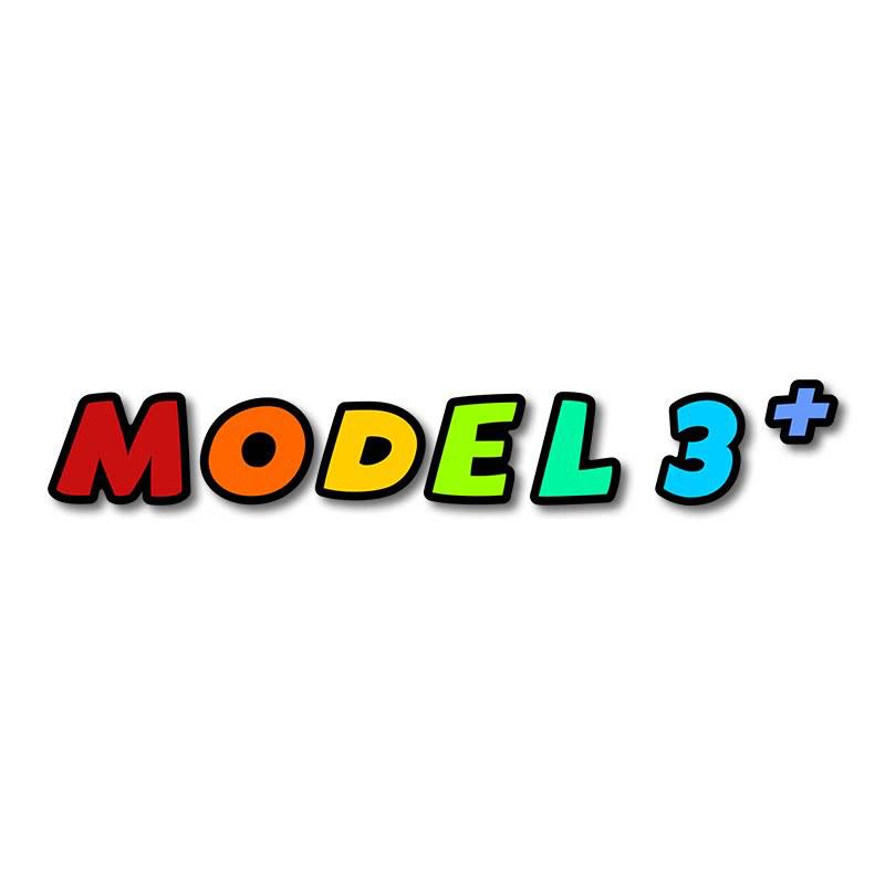 Compatible with Tesla Model 3/Y Rear 3D Cartoon Colorful Car Logo Letter Stickers in Acrylic.