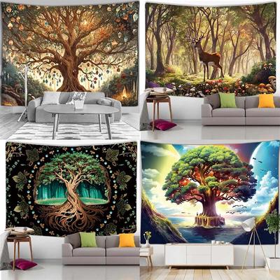 Home Wall Decoration Tapestry Forest Deer Background Office Living Room Tapestry