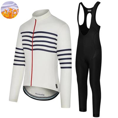 Winter Cycling Clothing Men Long Sleeve Fleece Cycling Jersey Wear Jersey Suit MTB Warm Bib Pants Ropa Ciclismo Cafe Du Cycliste