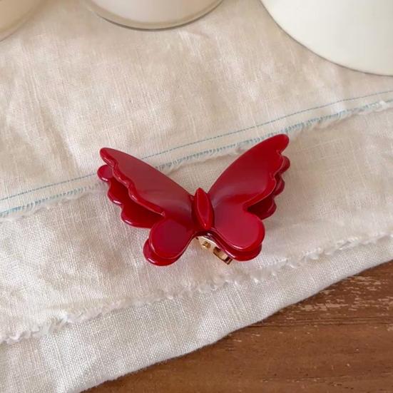 baizihuahu Side Bang Hair Clip, Three-Dimensional Butterfly Decor Hairpin, Acetate Plate Accessories for Secure Bangs And Half-Tied