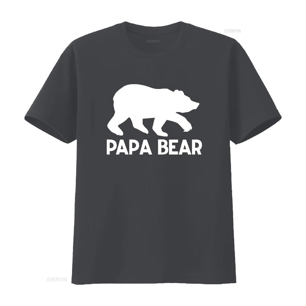 Mens Papa Bear T Shirt Funny Dad Grandpa Fathers Day to Be Cotton Item 1923 vintage Washed Soft streetwear graphic Stretched