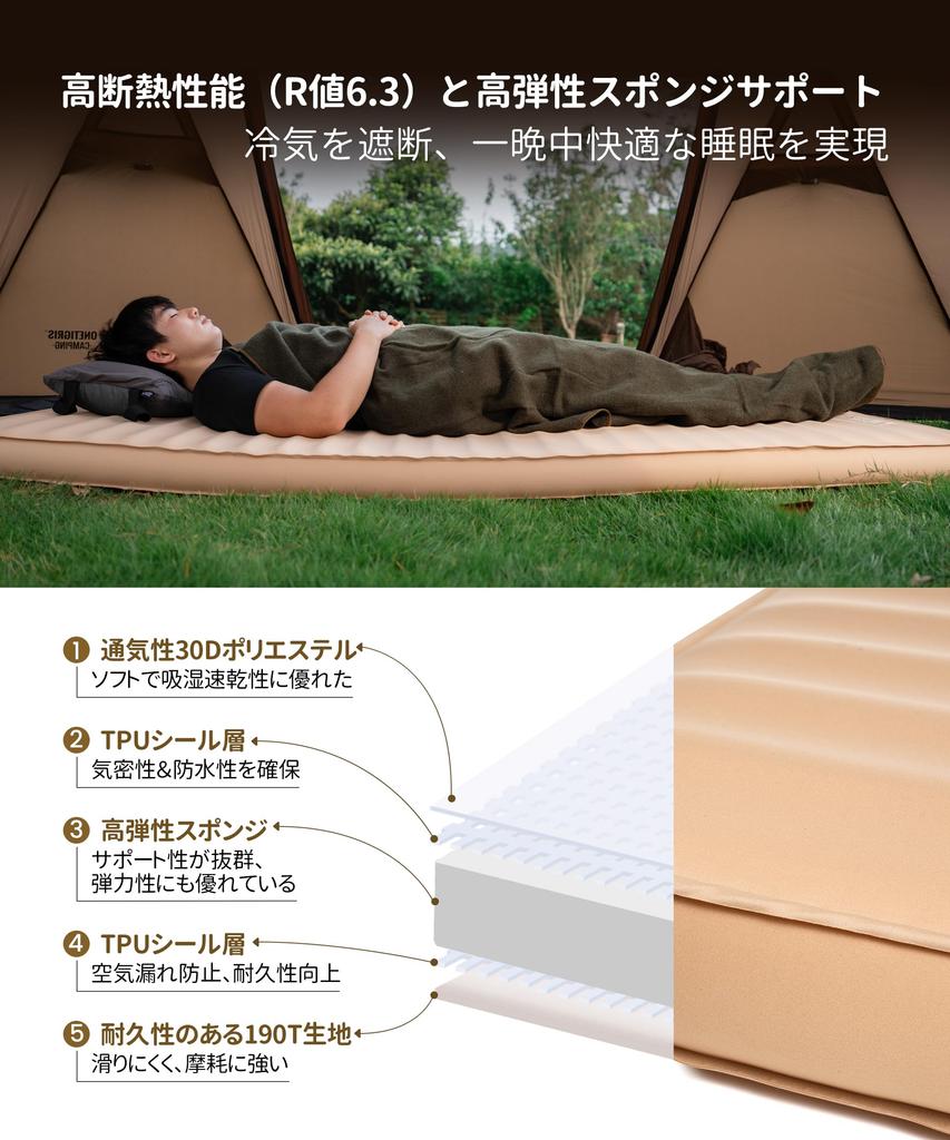 OneTigris DREAMSTAR Air Automatic Air High High 100kg Weight 8cm Pump Storage Bag Ideal for Leisure and Car Camping Mattress, 30-Second Inflation,