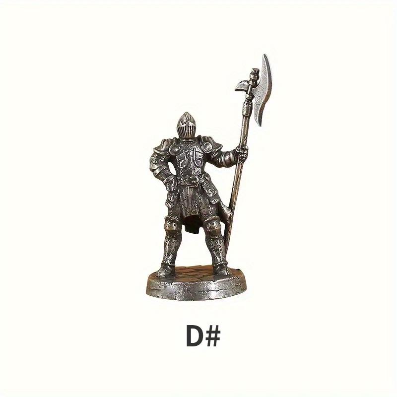 1PC Plate Knight Warrior Soldiers Model Legion Battle Chess White Copper Sand Table Soldier Figure Models Gift for Boys